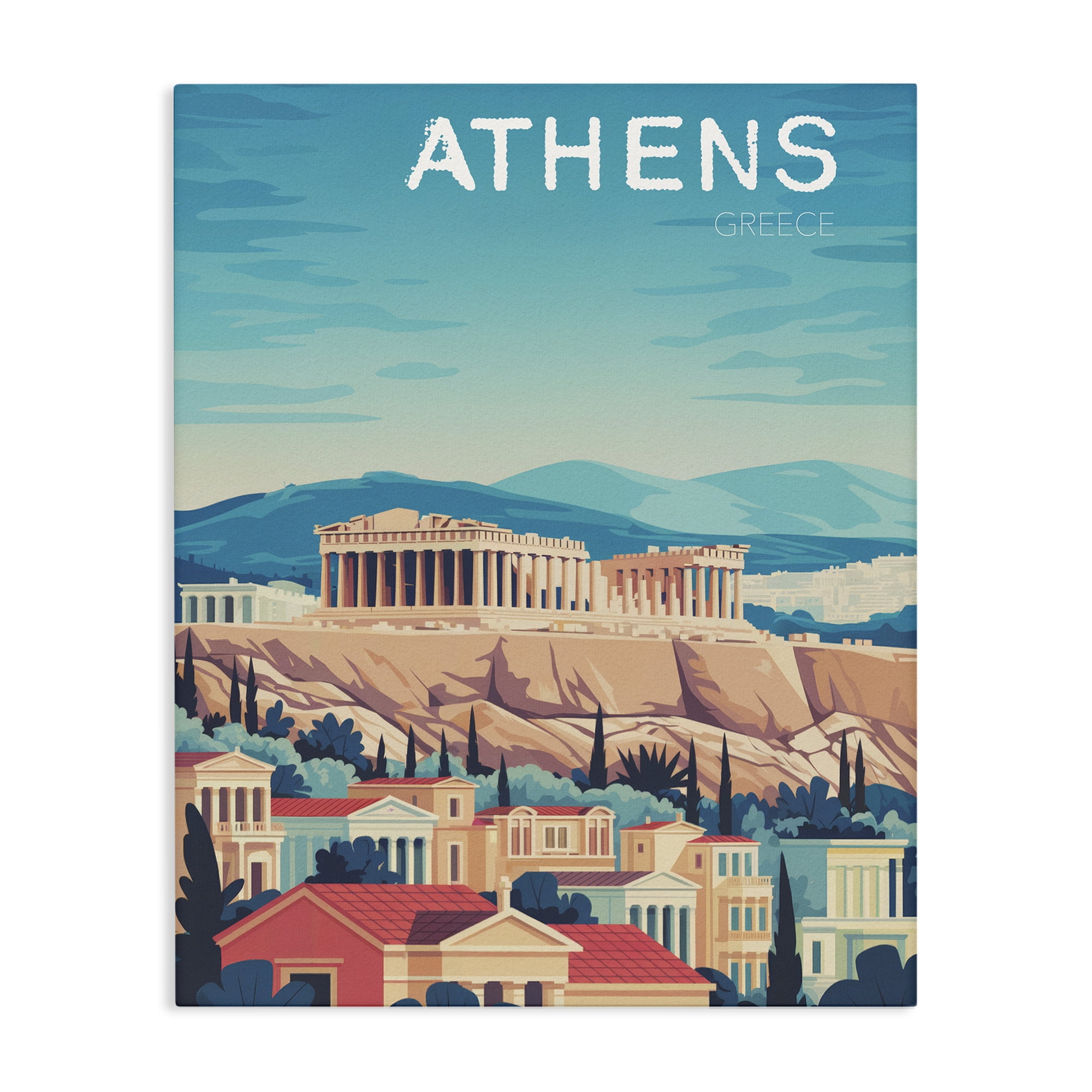 Stupell Industries Athens Topography Cityscape Canvas Wall Art, design by Andreas Magnusson