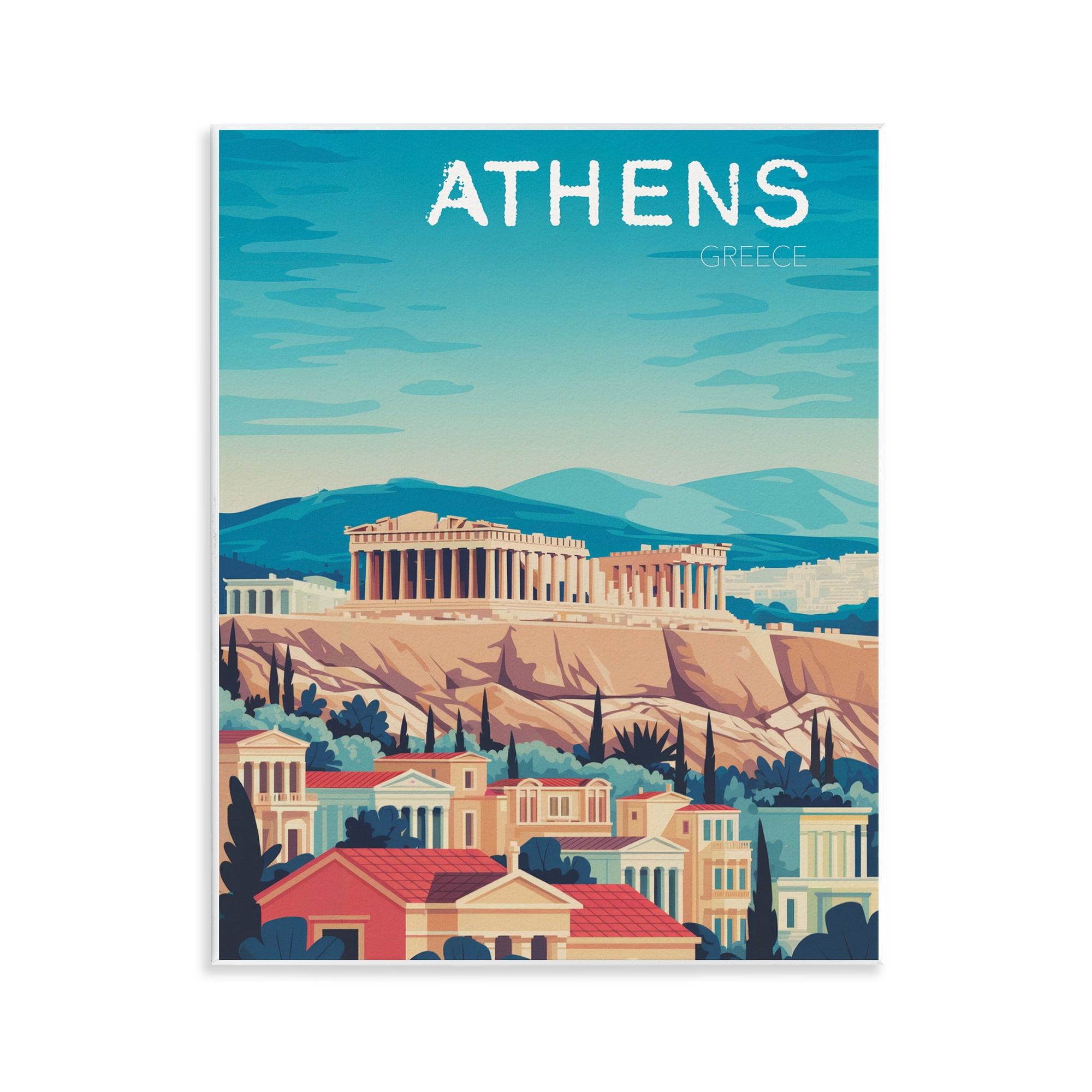 Stupell Industries Athens Topography Cityscape Wall Plaque Art, design by Andreas Magnusson