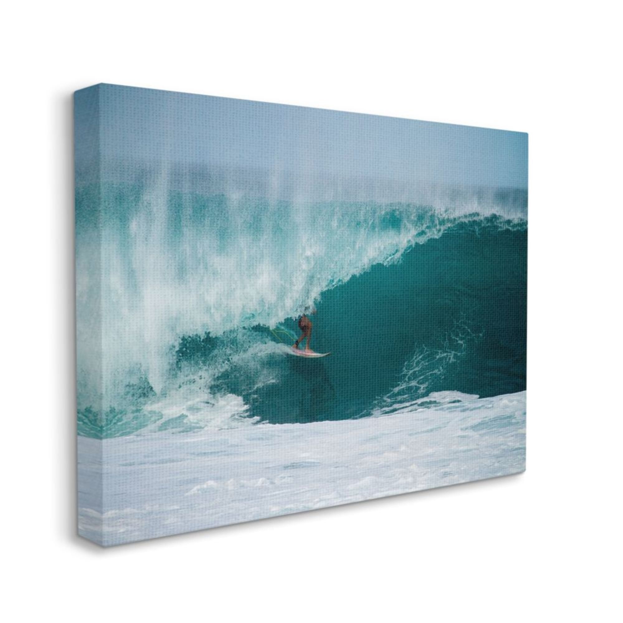 Stupell Industries Athlete Surfing Large Beach Tubular Wave Design by Unsplash, 16" x 20"