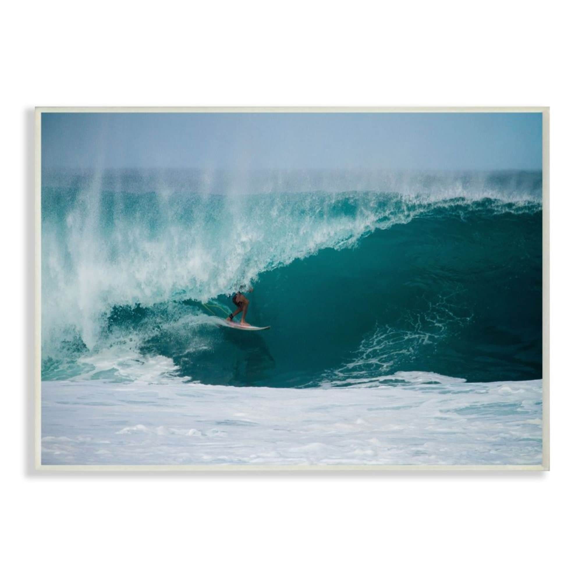 Stupell Industries Athlete Surfing Large Beach Tubular Wave Design by Unsplash