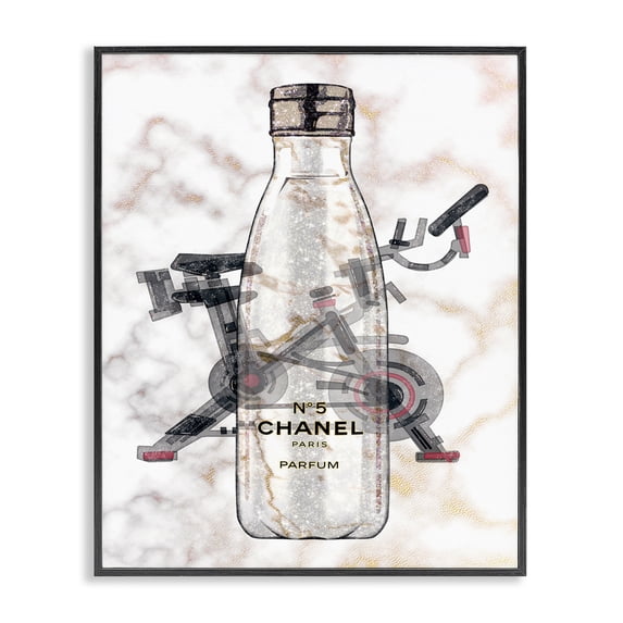 Stupell Industries Eclectic Athletic Fashion Sports Bottle Exercise Bike Detail Black Framed Giclee Art, 24 x 30, by Ziwei Li