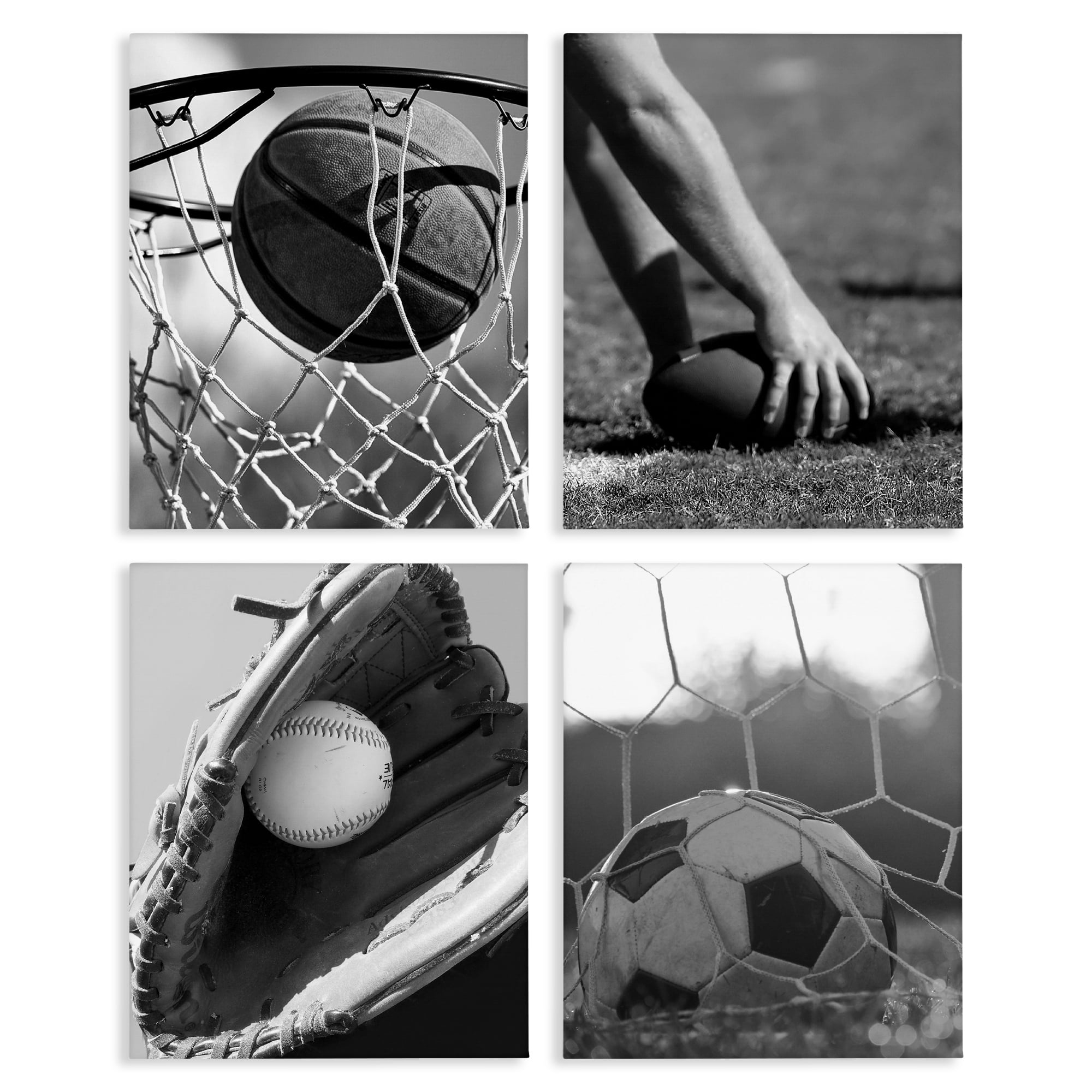 Stupell Industries Athletic Sports In Action 4 Piece Canvas Wall Art Set, design by Marcus Prime