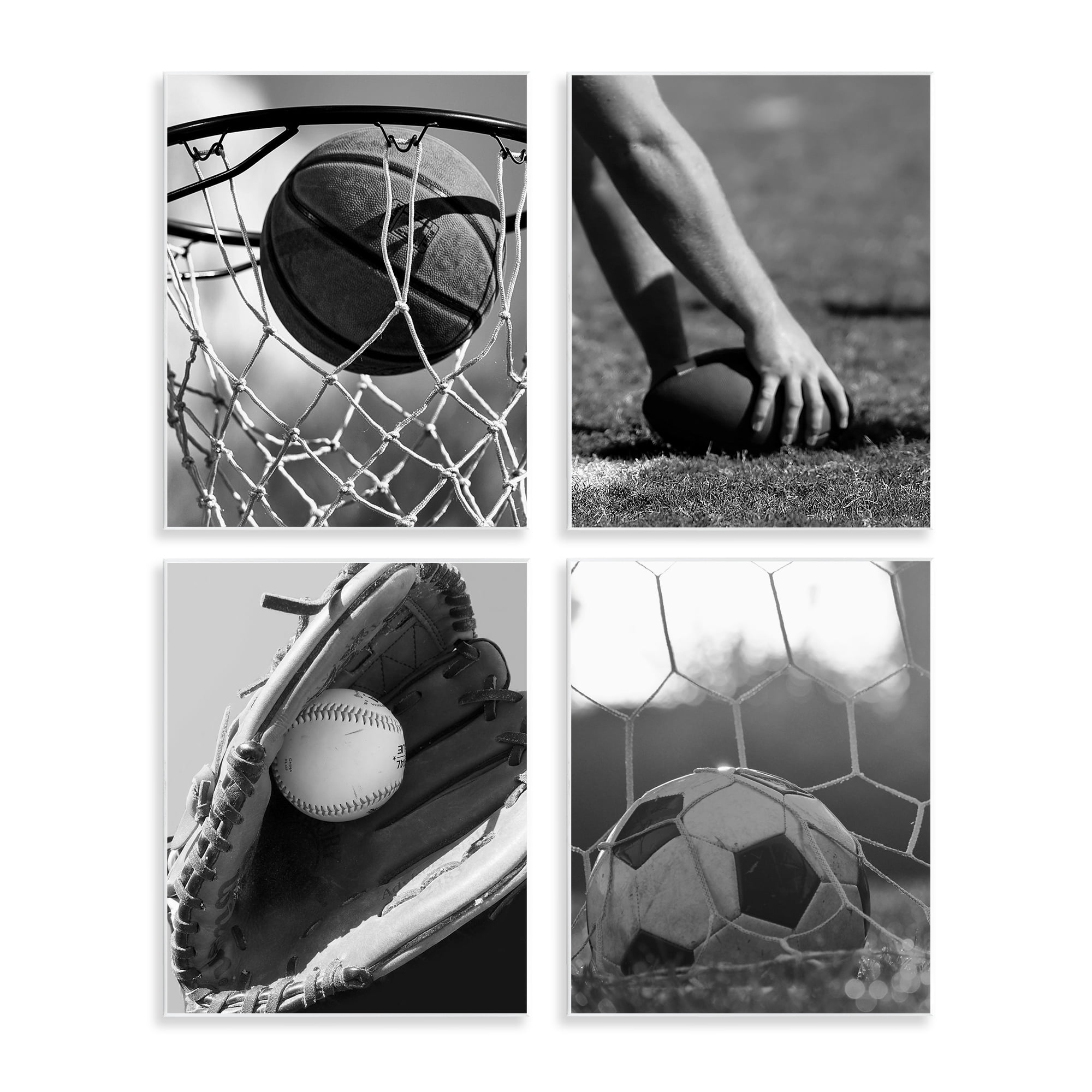Stupell Industries Athletic Sports In Action 4 Piece Wall Plaque Art Set, design by Marcus Prime
