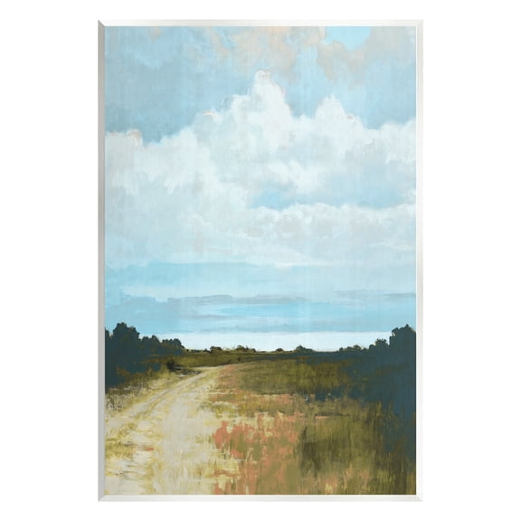 Stupell Industries Atmospheric Blue Clouds Over Rural Country Path Painting Unframed Art Print Wall Art, Design by Cloverfield & Co.
