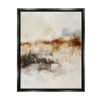 Stupell Industries Atmospheric Brown & Beige Abstract Painting Black Floater Framed Art Print Wall Art, 17 x 21