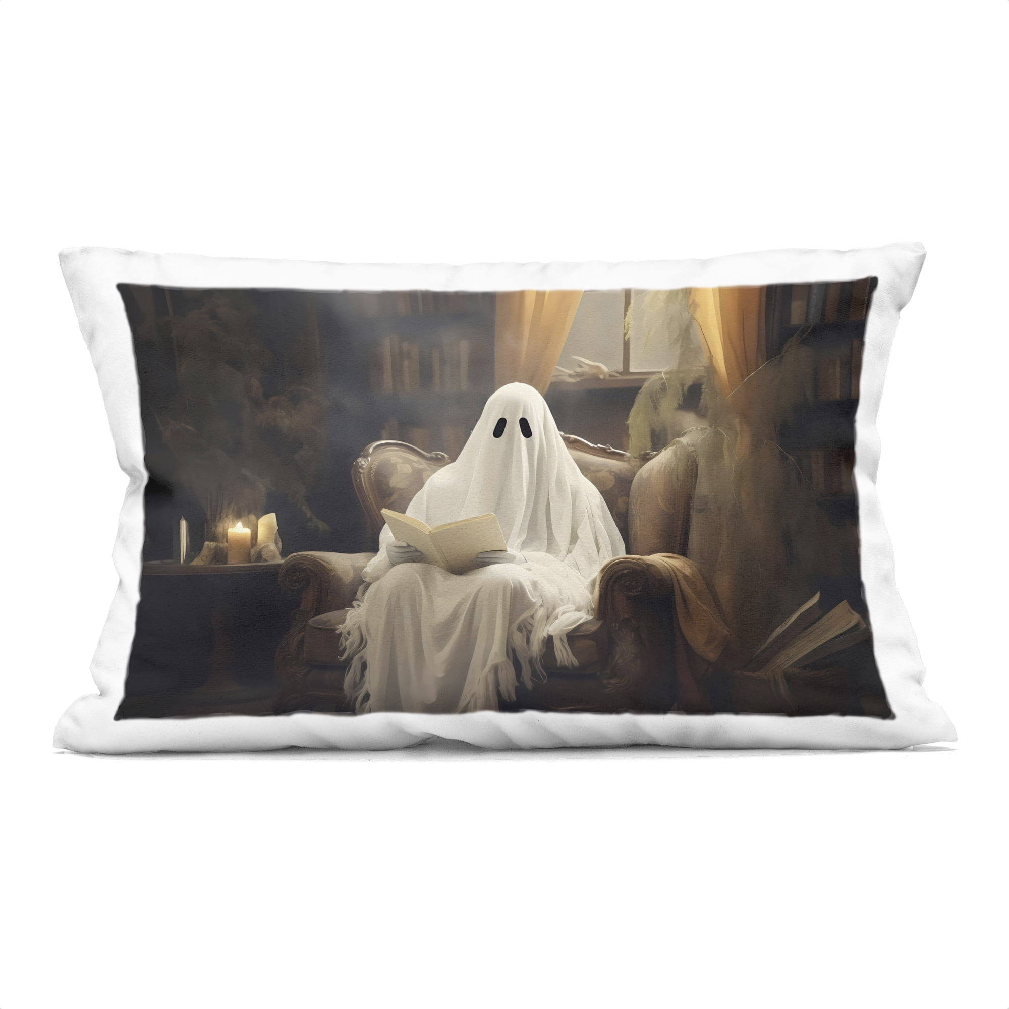 Stupell Industries Atmospheric Reading Ghost Decorative Printed Throw Pillow, design by LSR Design Studio
