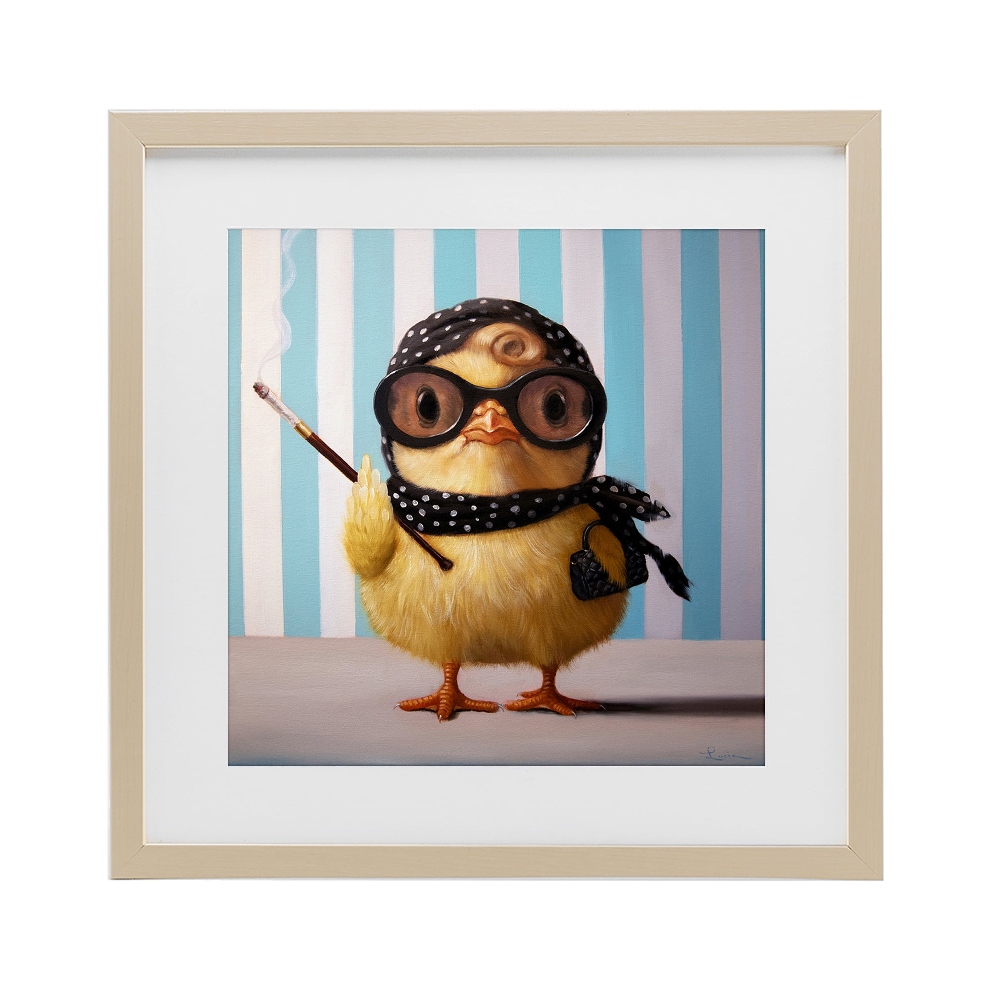Stupell Industries Audrey Henburn Famous Chick Birch Framed Print Under Glass, design by Lucia Heffernan