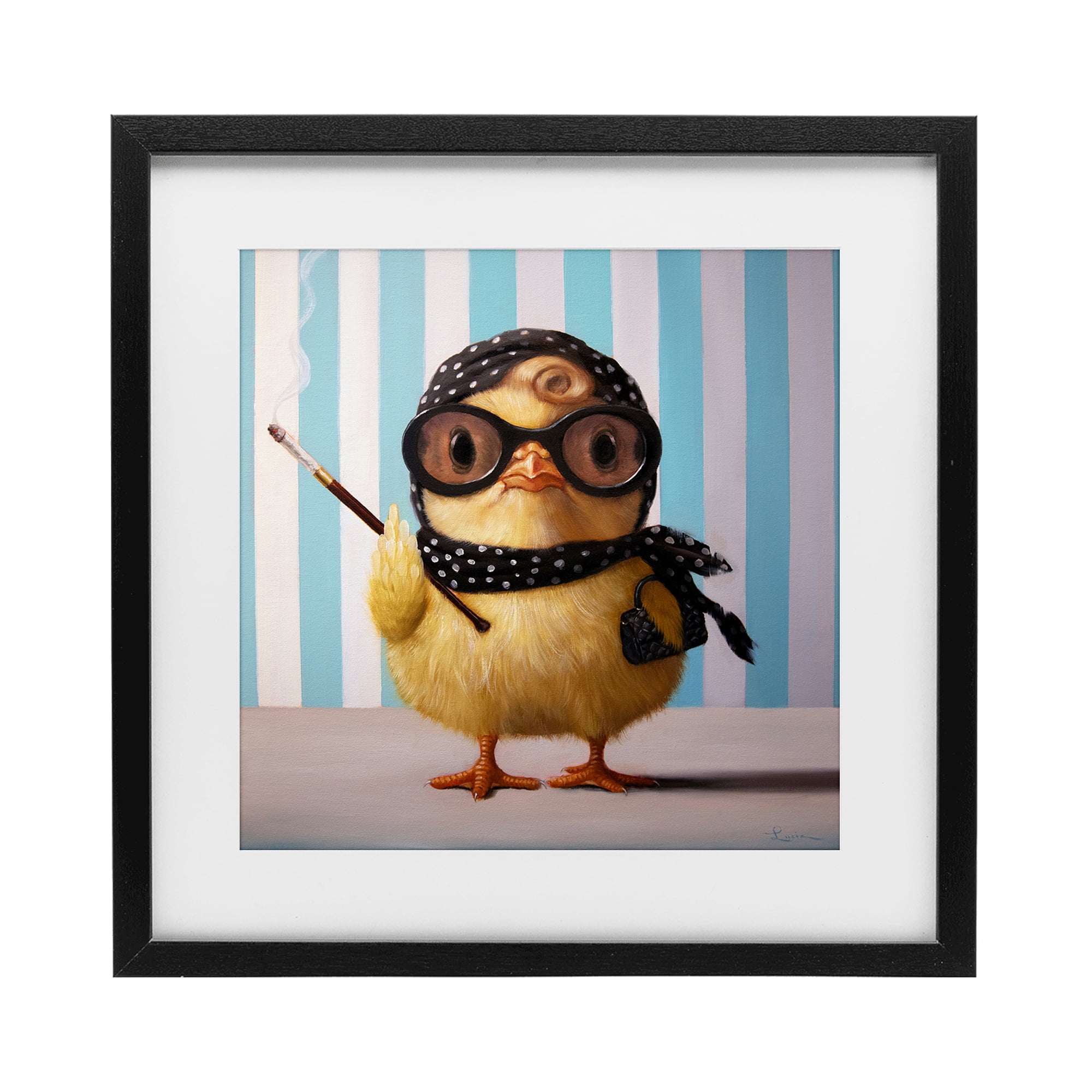 Stupell Industries Audrey Henburn Famous Chick Black Framed Print Under Glass, design by Lucia Heffernan