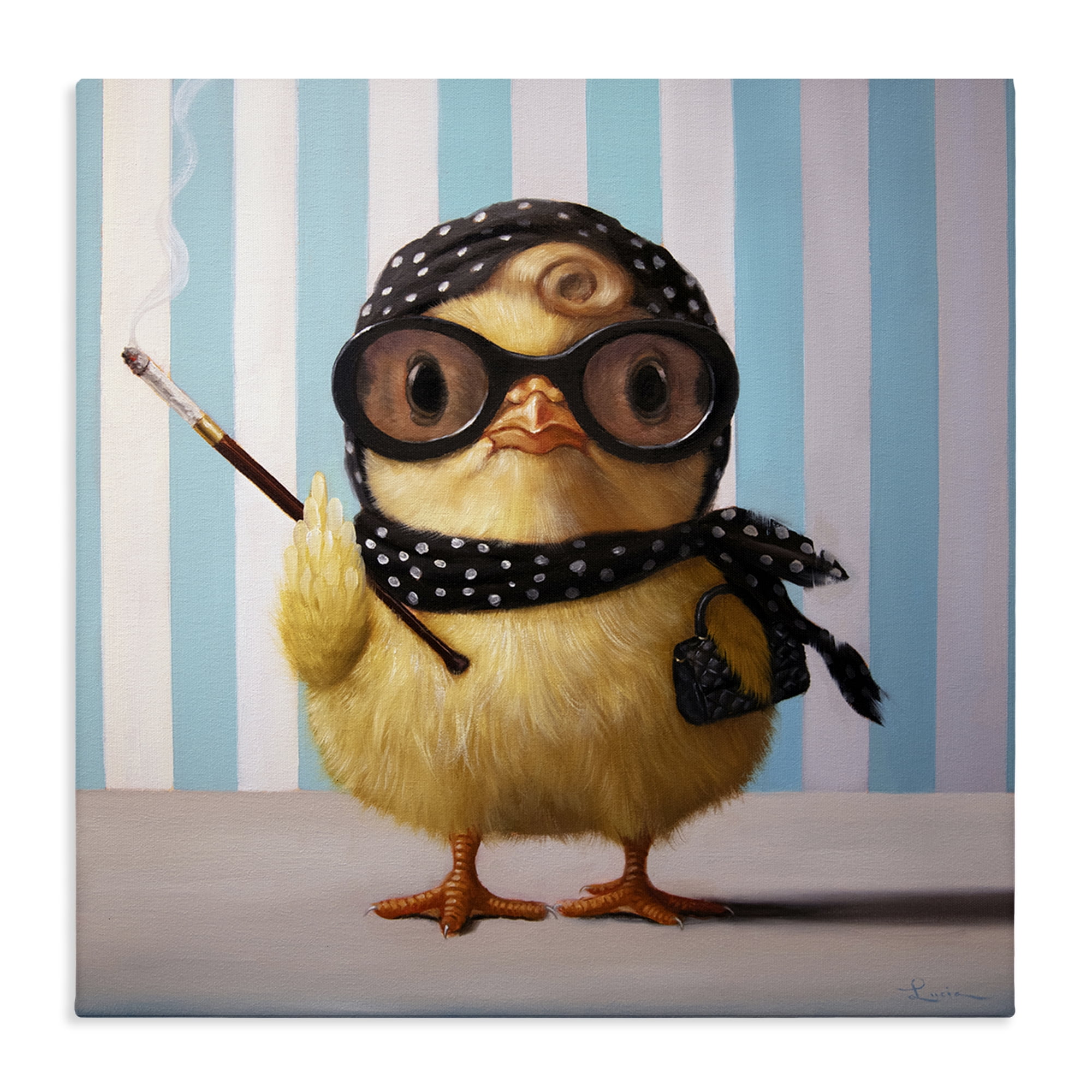 Stupell Industries Audrey Henburn Famous Chick Canvas Wall Art, design by Lucia Heffernan
