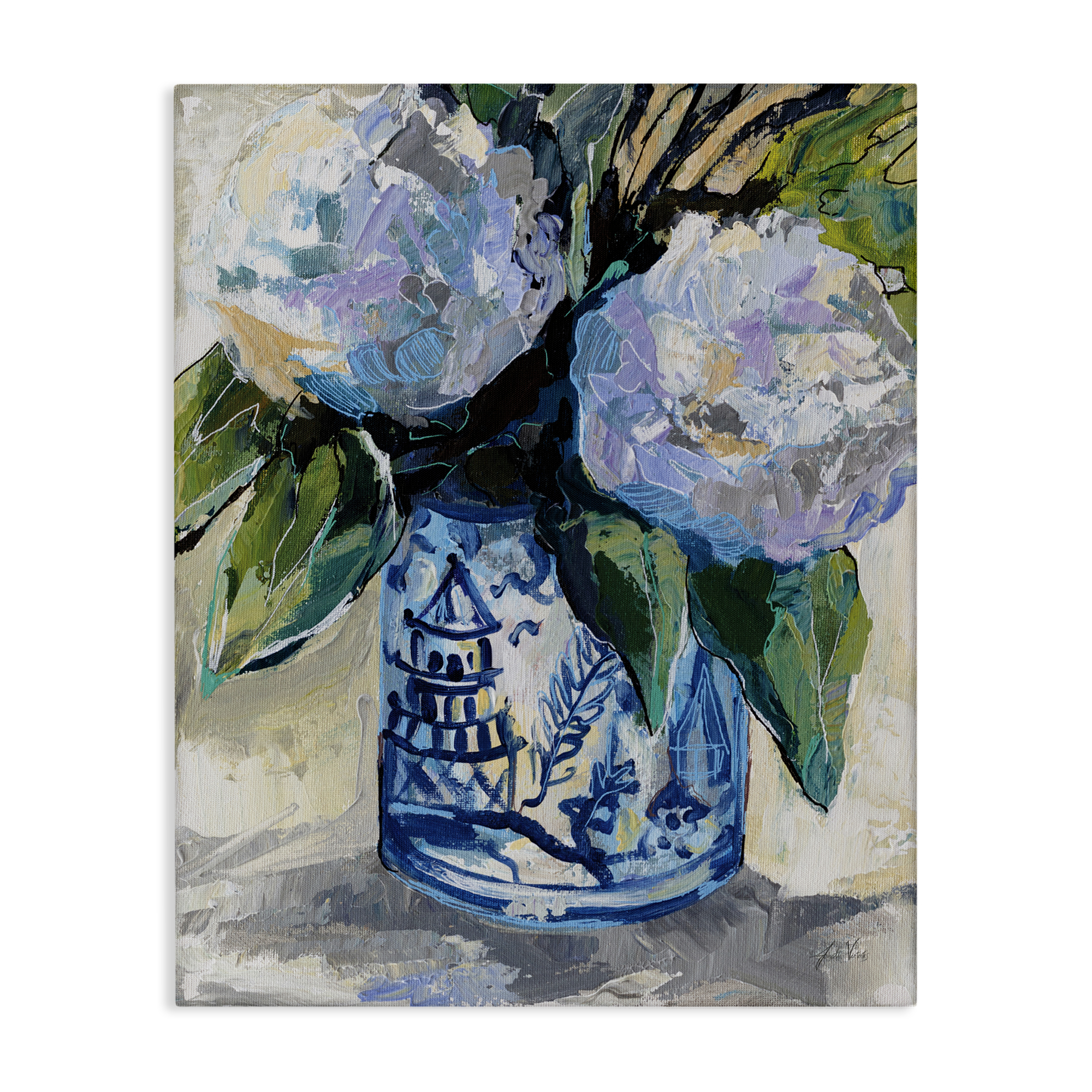 Stupell Industries August Blooming Bouquet Plants & Flowers Painting Wrapped Canvas Art Print Wall Art, 24 x 30