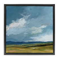 Stupell Industries August Storm Landscape Landscape Painting Black Floater Framed Canvas Art Print Wall Art, 18 x 18