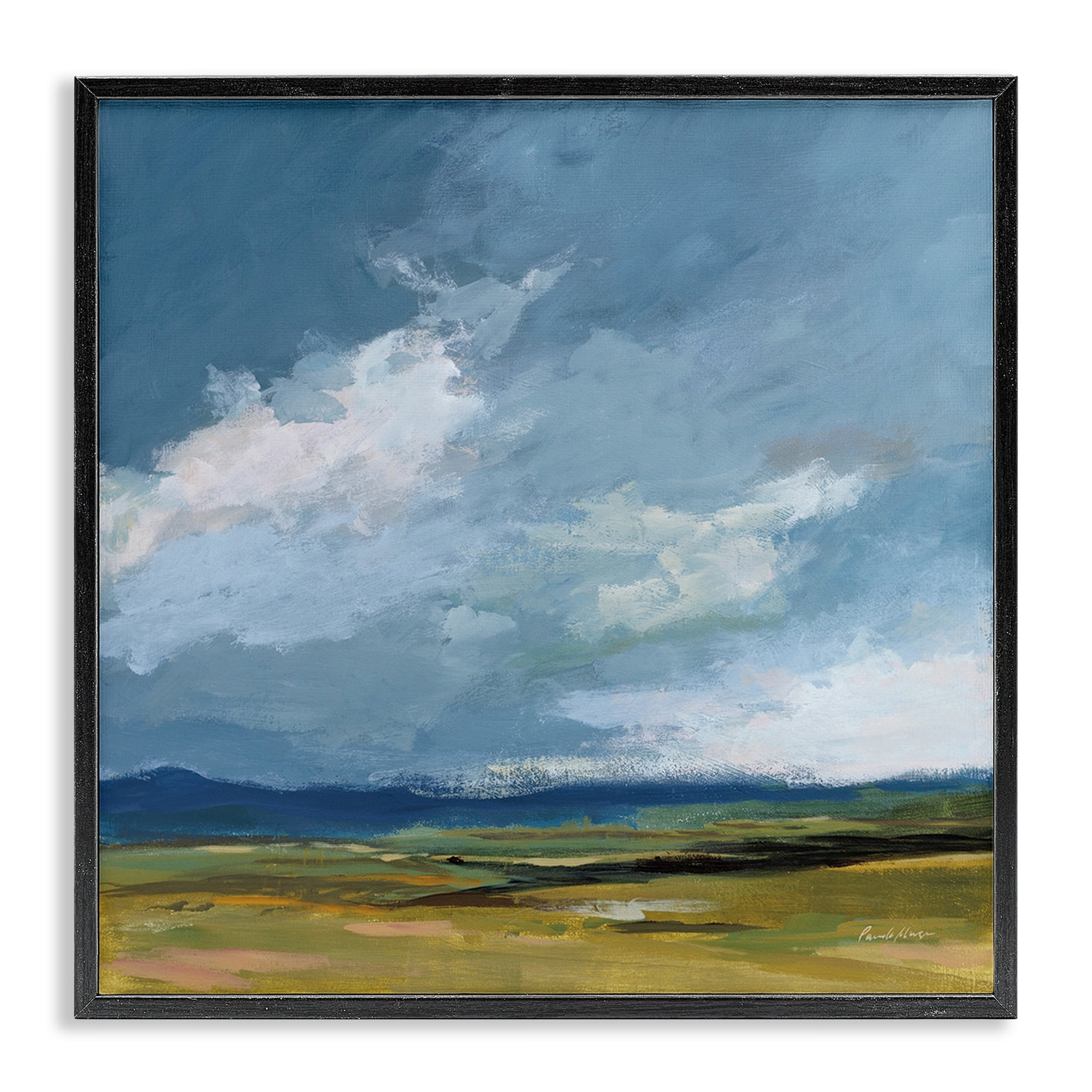 Stupell Industries August Storm Landscape Landscape Painting Black Framed Art Print Wall Art, 12 x 12