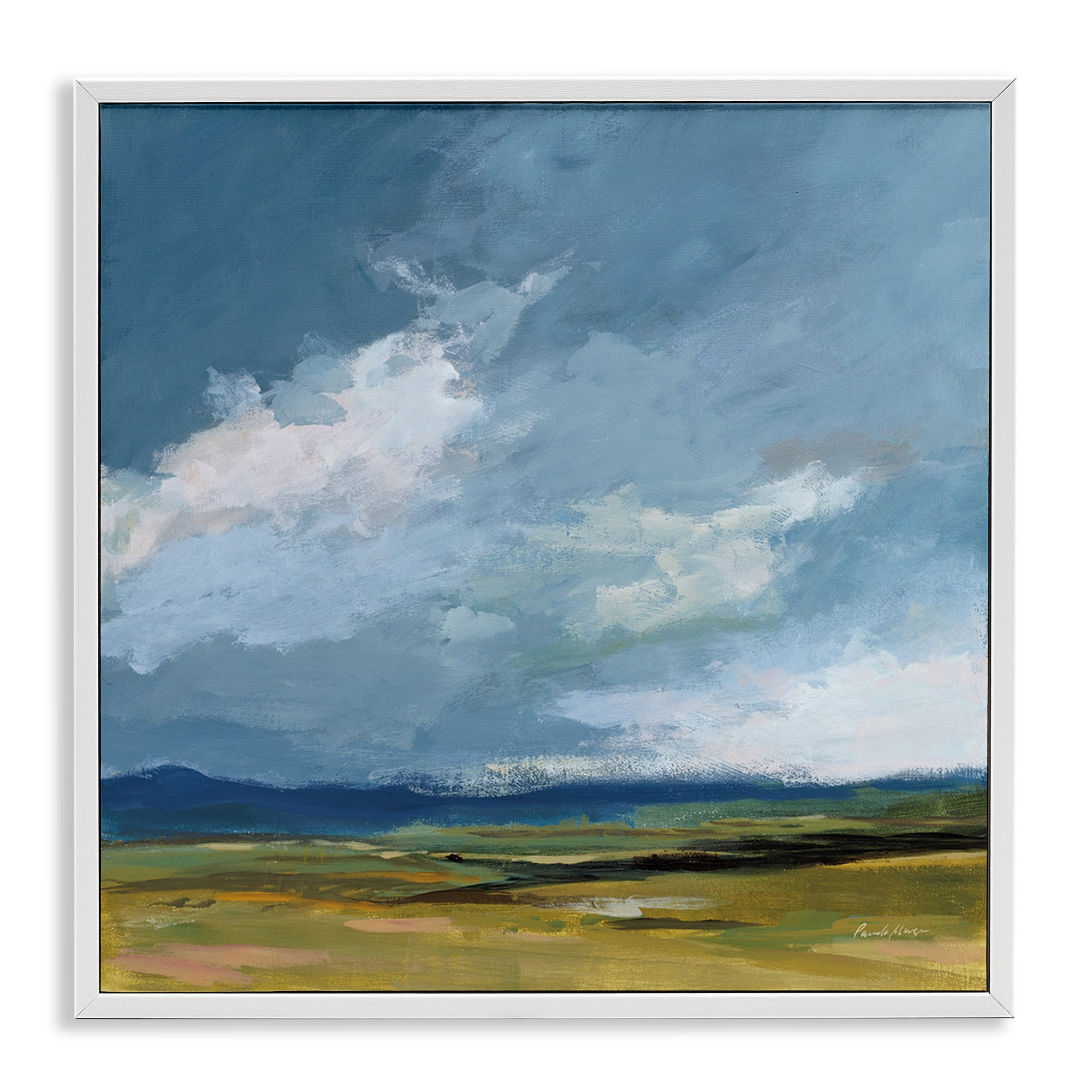 Stupell Industries August Storm Landscape Landscape Painting White Framed Art Print Wall Art, 24 x 24