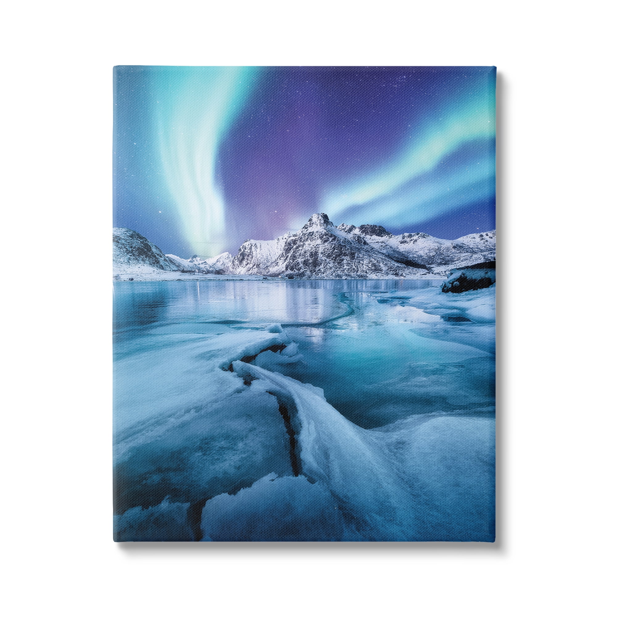 Stupell Industries Aurora Glaciers Photography Landscape Photography Gallery Wrapped Canvas Art Print Wall Art, 36 x 48