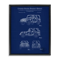 Stupell Industries Automobile Body Blueprint Transportation Painting Black Floater Framed Art Print Wall Art, 17 x 21