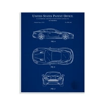 Stupell Industries Automobile Patent Blueprint Transportation Painting Unframed Art Print Wall Art, 11 x 14