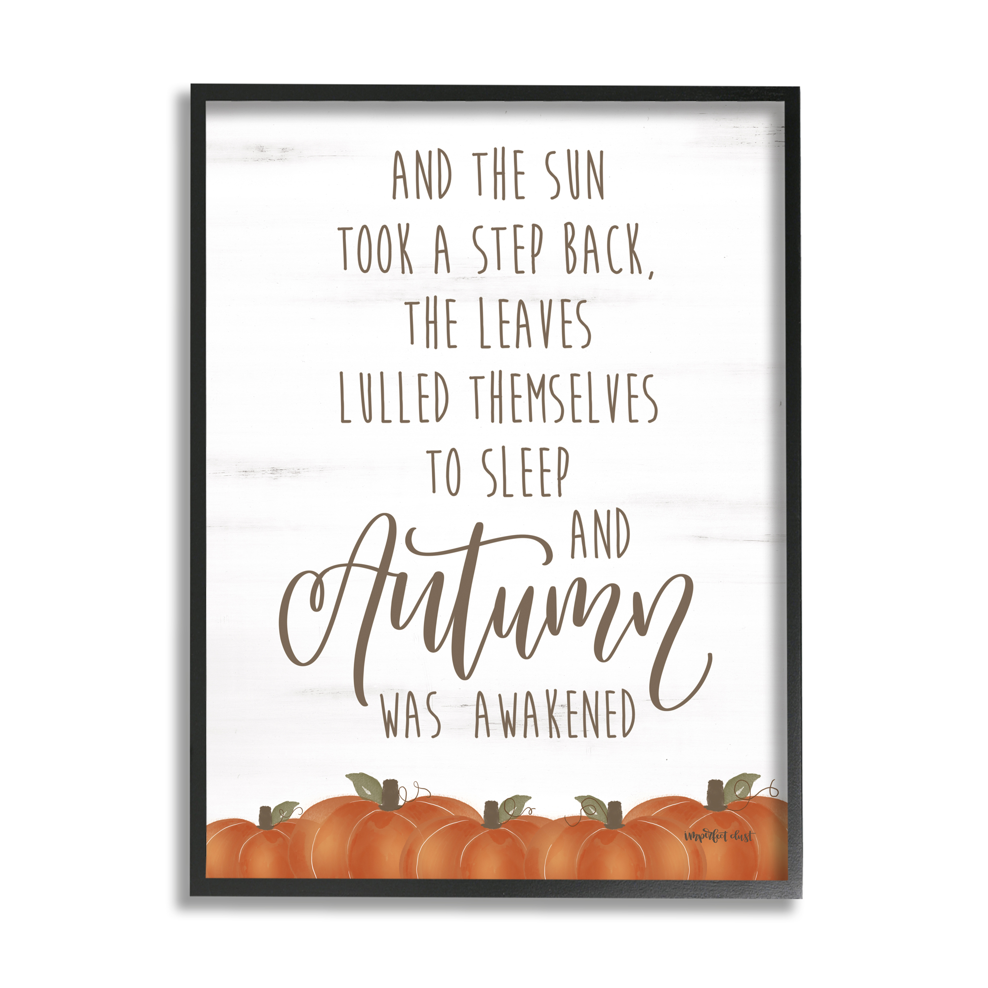 Stupell Industries Autumn Awakened Phrase Inspirational Painting Black Framed Art Print Wall Art, 24 x 30