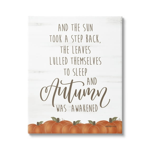 Stupell Industries Autumn Awakened Phrase Inspirational Painting Gallery Wrapped Canvas Print Wall Art, 16 x 20