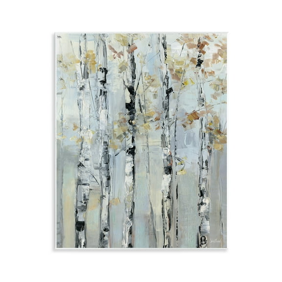 Stupell Industries Autumn Birch Abstraction Abstract Painting Unframed Art Print Wall Art, 11 x 14