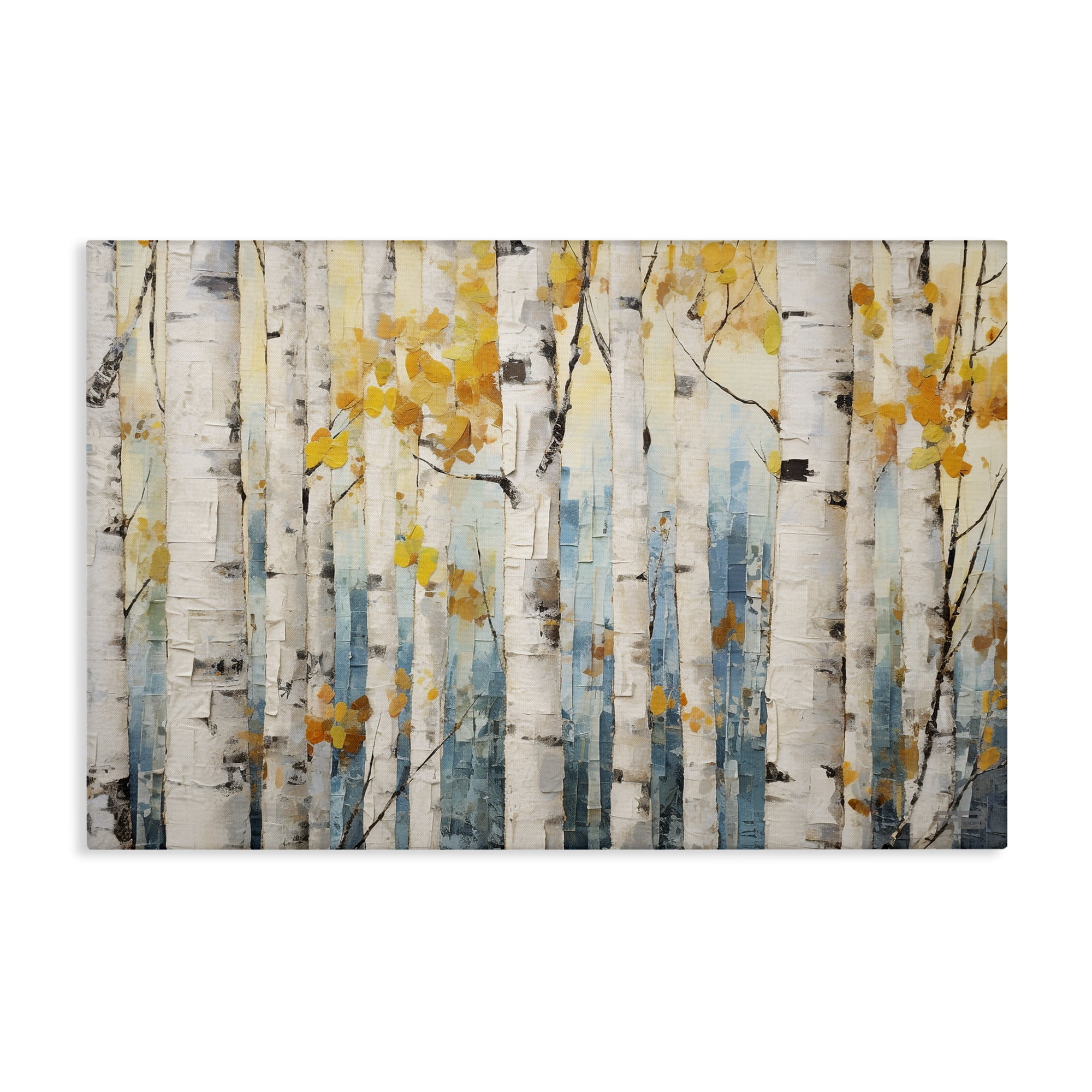 Stupell Industries Autumn Birch Forest Landscape Painting Gallery Wrapped Canvas Art Print Wall Art, 36 x 24