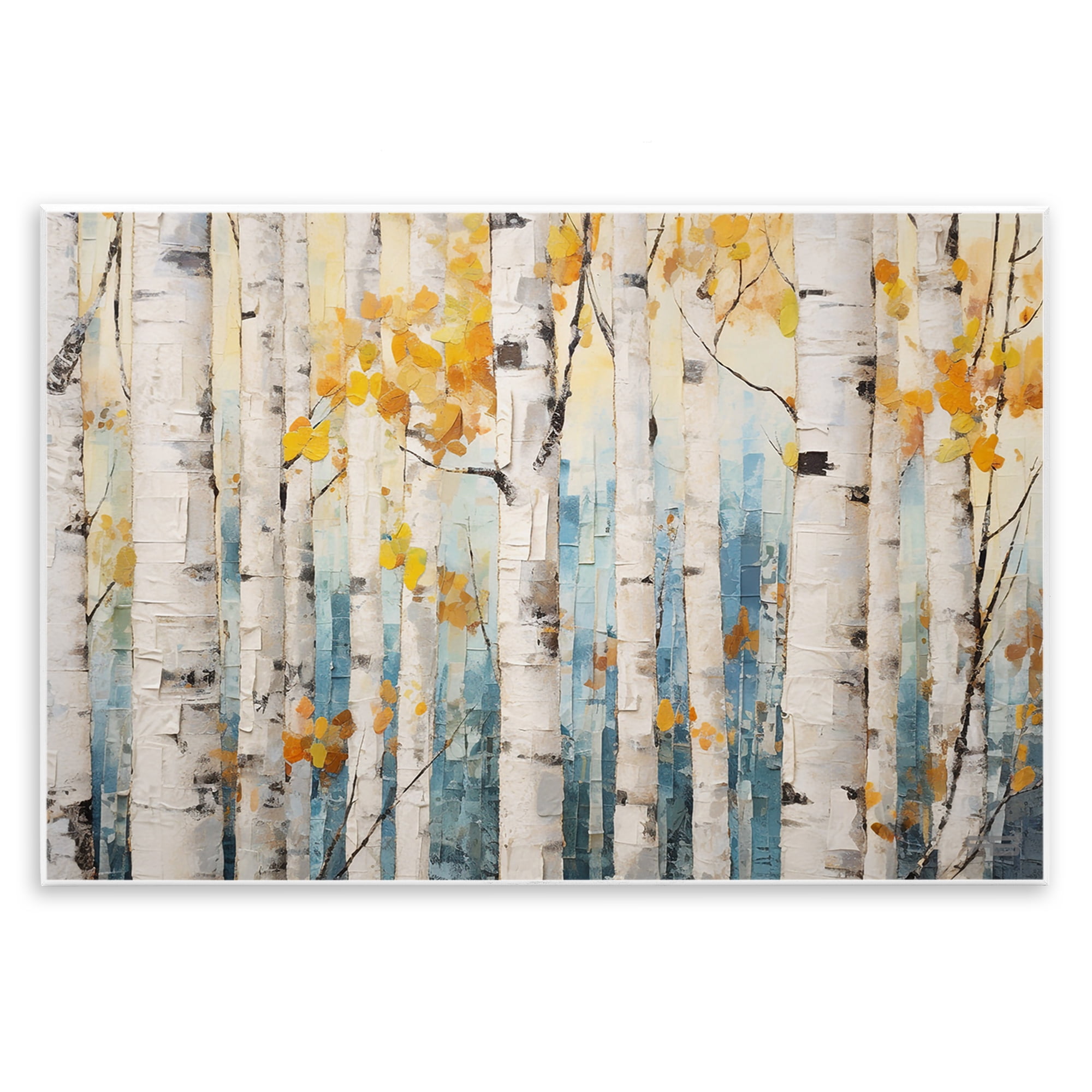 Stupell Industries Autumn Birch Forest Landscape Painting Unframed Art Print Wall Art, 15 x 10