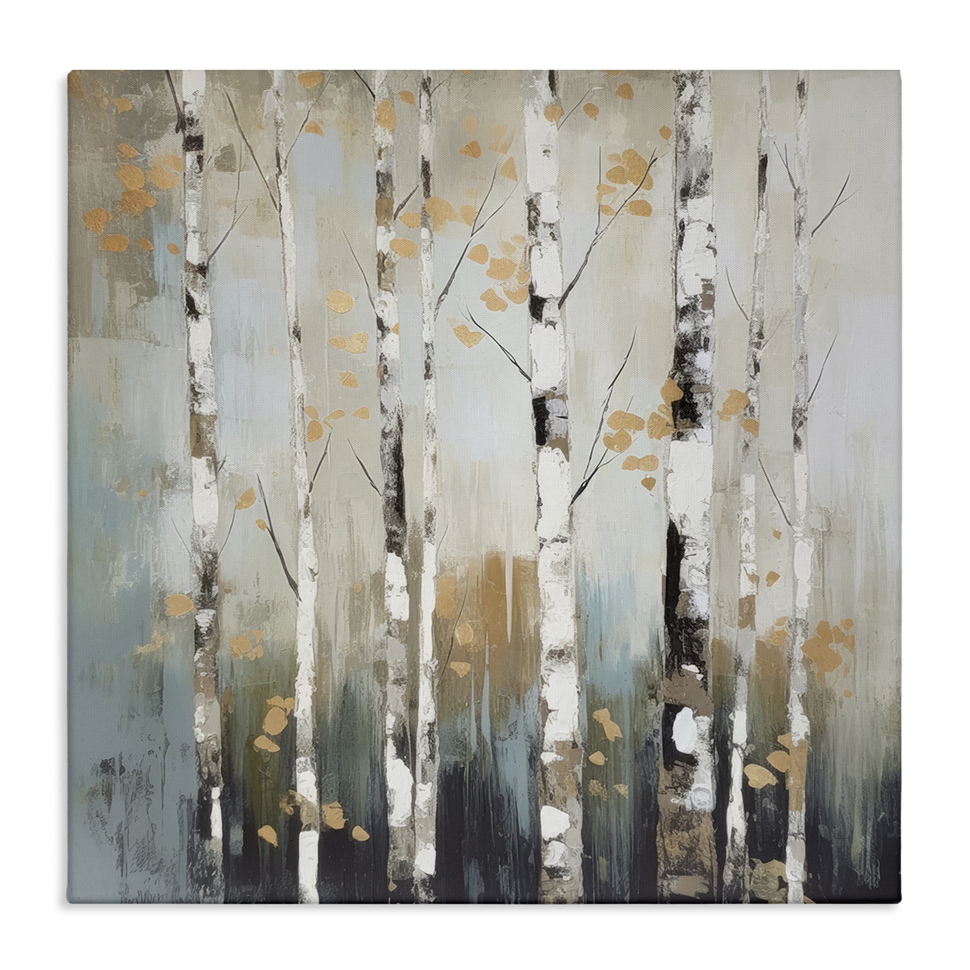 Stupell Industries Autumn Birch Impressions Landscape & Nature Painting Wrapped Canvas Art Print Wall Art, 30 x 30