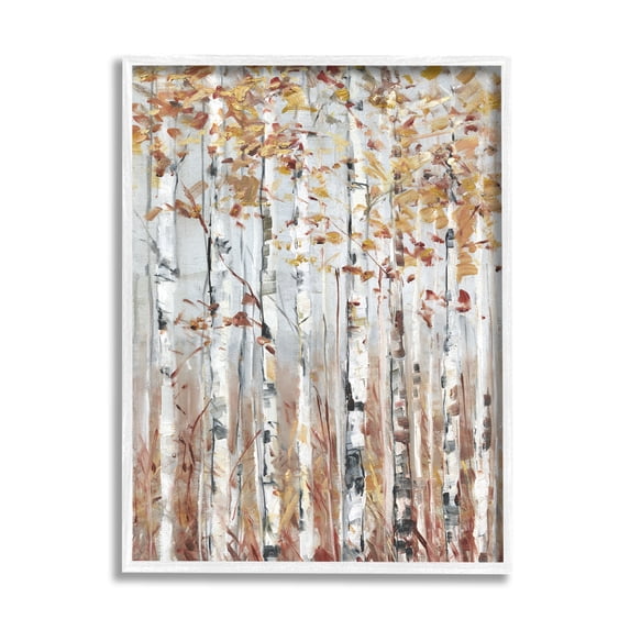 Stupell Industries Autumn Birch Tree Foliage Rustic Forest Landscape, 16 x 20, Design by Sally Swatland