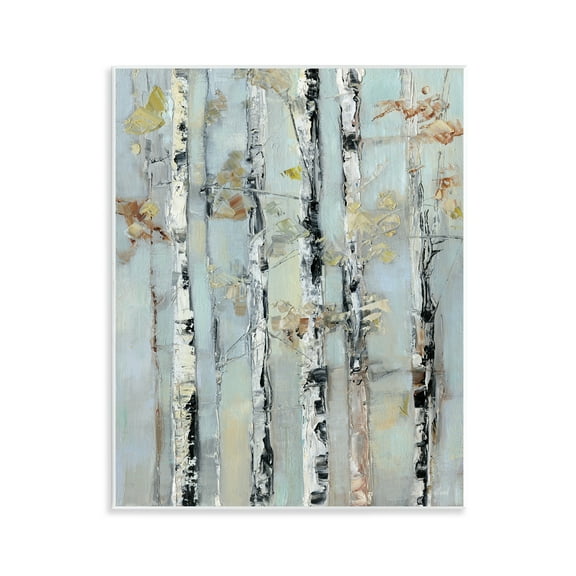 Stupell Industries Autumn Birch Trees Abstract Painting Unframed Art Print Wall Art, 11 x 14