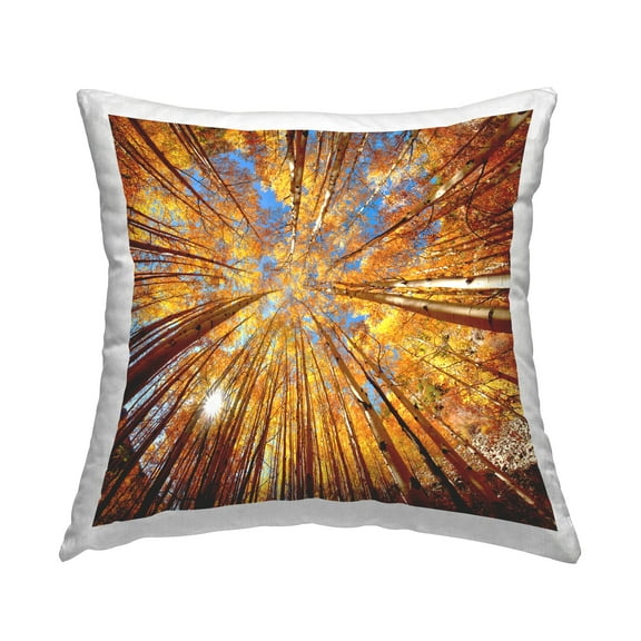 Stupell Industries Autumn Birch Trees Forest Square Decorative Printed Throw Pillow, 18 x 18