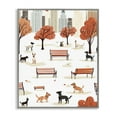 thumbnail image 1 of Stupell Industries Autumn City Park Dogs Animals Painting Gray Framed Art Print Wall Art, 16 x 20, 1 of 8