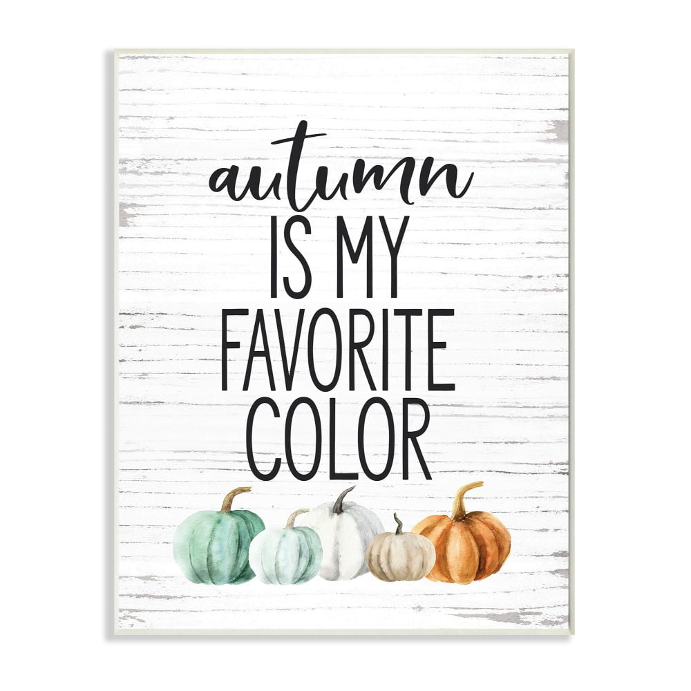 Autumn Favorite Color Rustic Wood Wall Art, 13 x 19