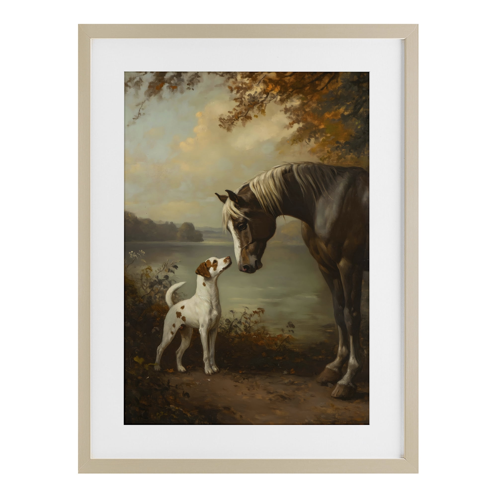 Stupell Industries Autumn Companions Hunting Party Birch Framed Print Under Glass, design by Petal Prints Design