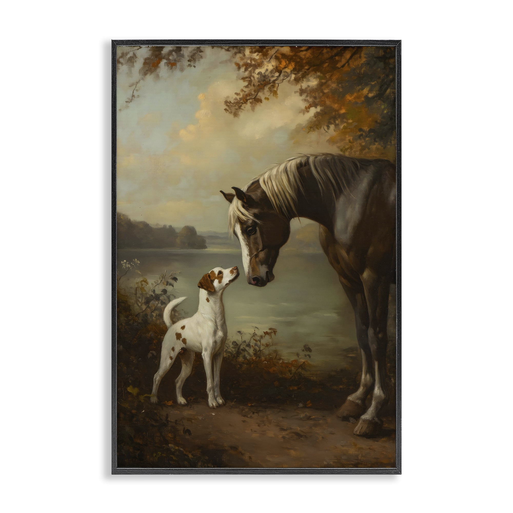 Stupell Industries Autumn Companions Hunting Party Black Framed Giclee Art, design by Petal Prints Design