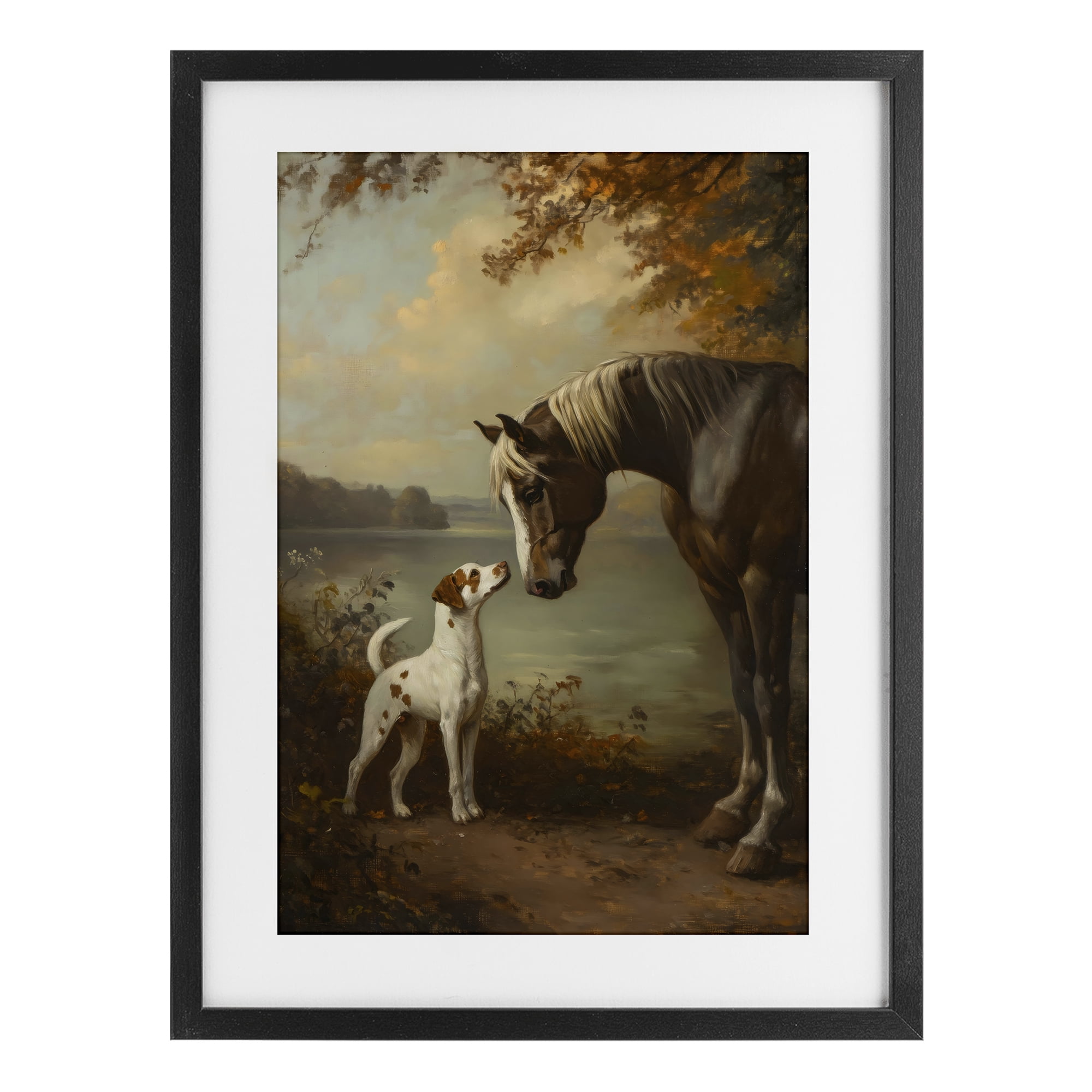 Stupell Industries Autumn Companions Hunting Party Black Framed Print Under Glass, design by Petal Prints Design