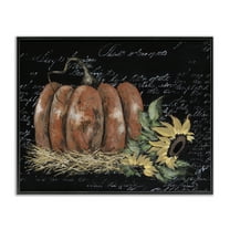 Stupell Industries Autumn Country Pumpkin Botanical & Floral Painting Black Framed Art Print Wall Art, 14 x 11