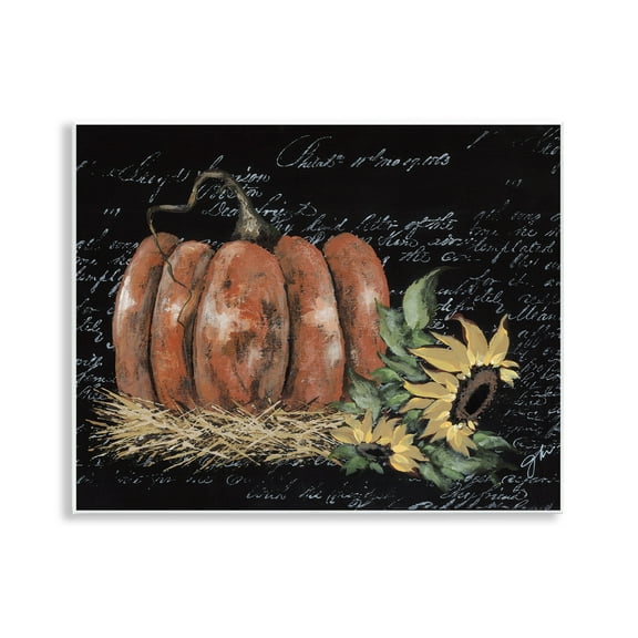 Stupell Industries Autumn Country Pumpkin Botanical & Floral Painting Unframed Art Print Wall Art, 14 x 11