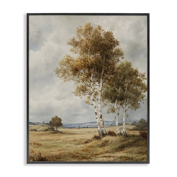 Stupell Industries Autumn Countryside Birch Black Framed Giclee Art, design by LSR Design Studio