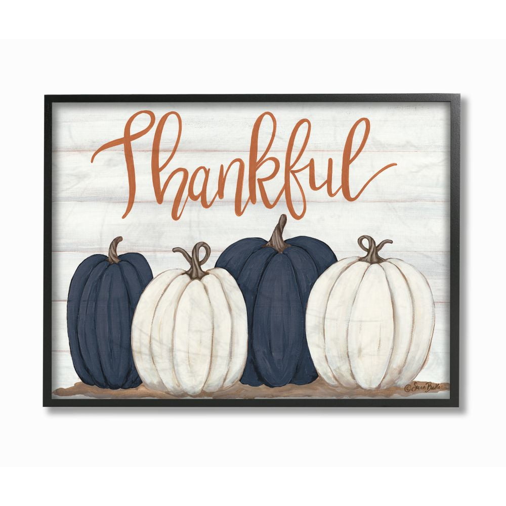 Stupell Industries Autumn Farm Pumpkin Harvest with Thankful Phrase Designed by Sarah Baker