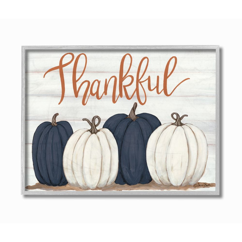 Stupell Industries Autumn Farm Pumpkin Harvest with Thankful Phrase Designed by Sarah Baker
