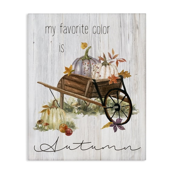 Stupell Industries Autumn Favorites Wagon Holiday Painting Gallery Wrapped Canvas Art Prints Wall Art, 24 x 30