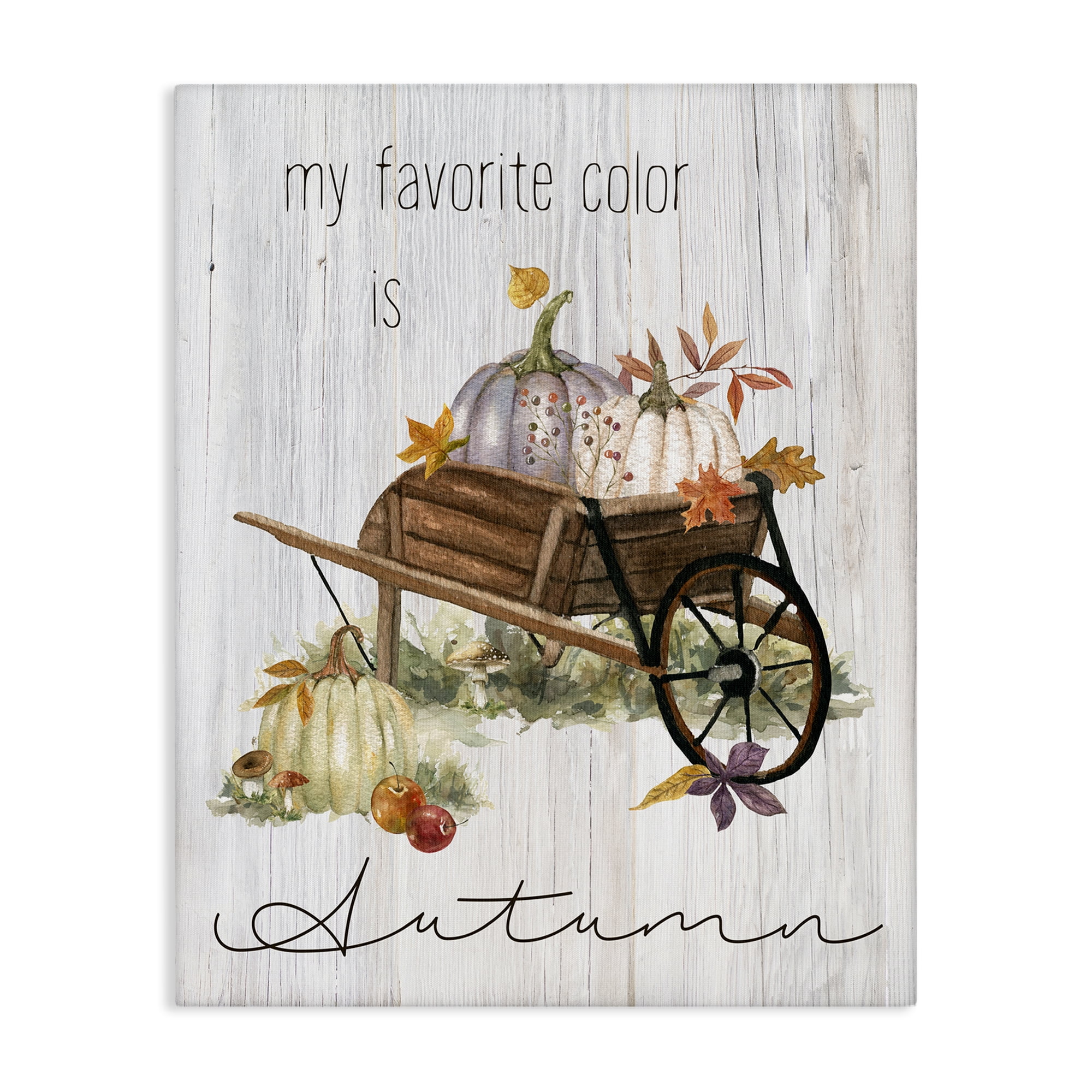 Stupell Industries Autumn Favorites Wagon Holiday Painting Gallery Wrapped Canvas Art Prints Wall Art, 36 x 48