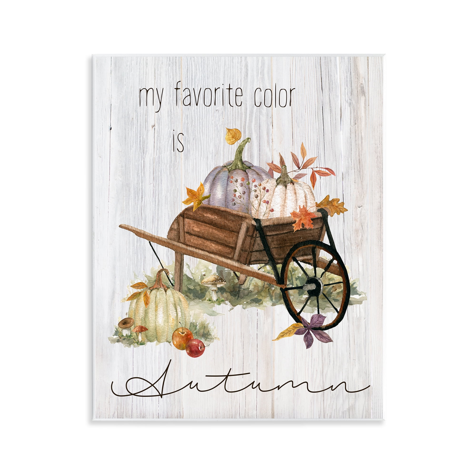 Stupell Industries Autumn Favorites Wagon Holiday Painting Unframed Art Prints Wall Art, 11 x 14