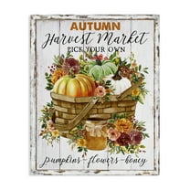 Stupell Industries Autumn Floral Market Holiday Painting Gallery Wrapped Canvas Art Prints Wall Art, 16 x 20