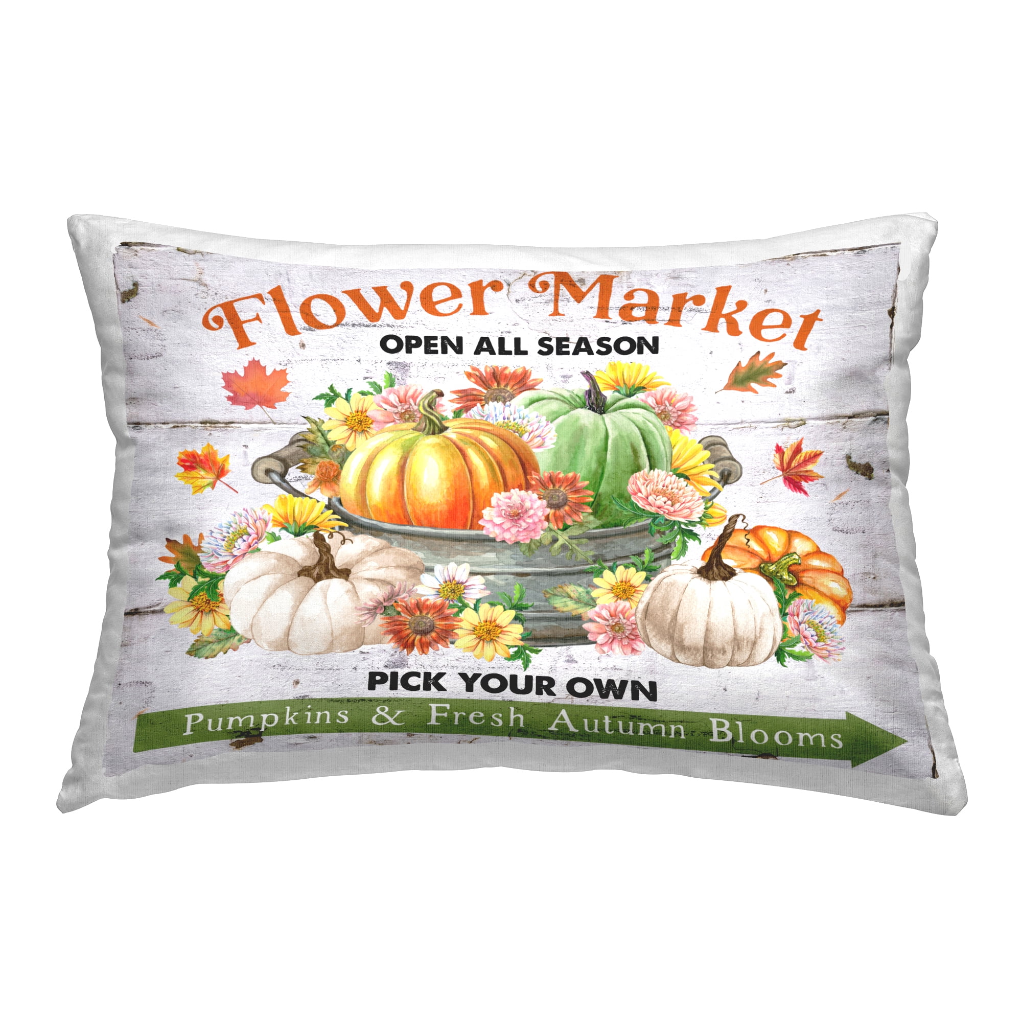 Stupell Industries Autumn Flower Market Decorative Printed Throw Pillow, 14 x 20