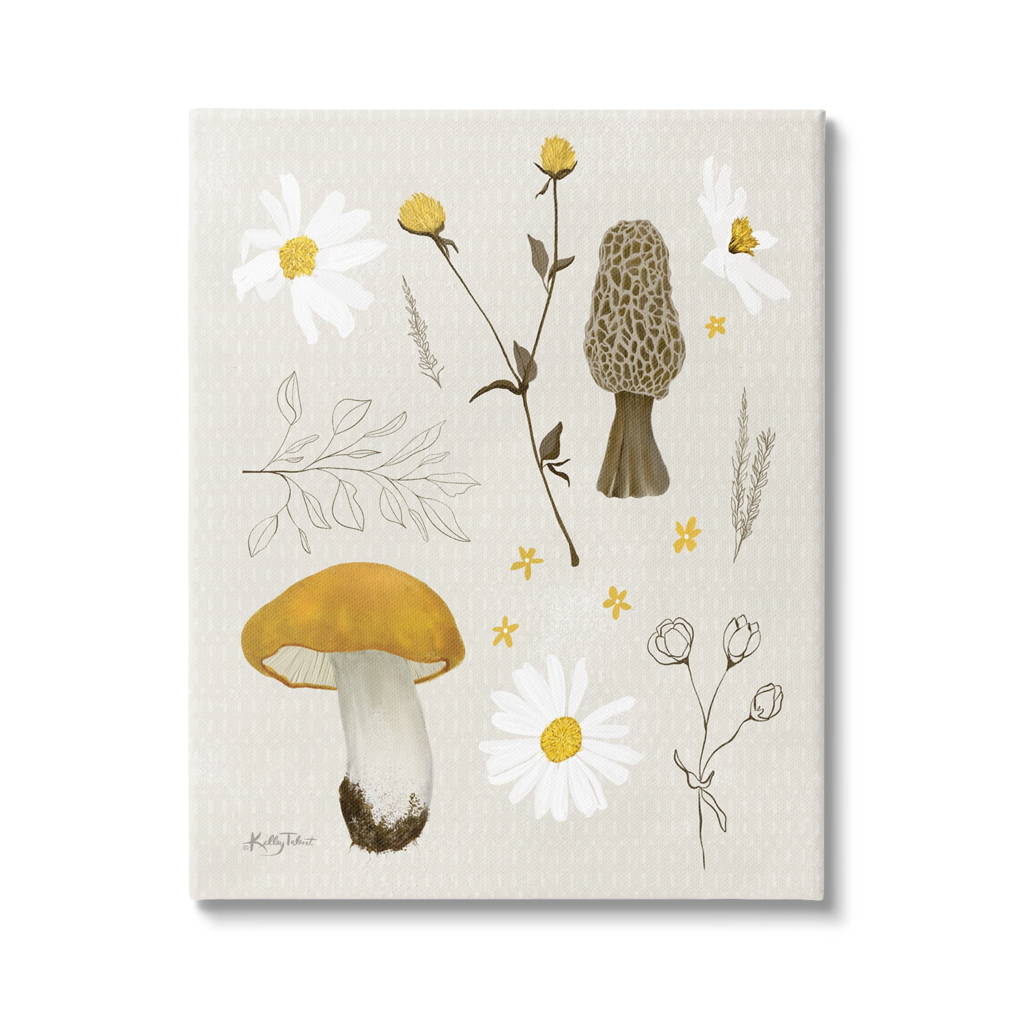 Stupell Industries Autumn Foliage Assortment Wild Mushrooms Flowers Plants,36 x 48, Design by Kelley Talent