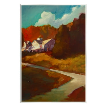 Stupell Industries Autumn Foliage Landscape Nature Painting Unframed Art Print Wall Art, 10 x 15