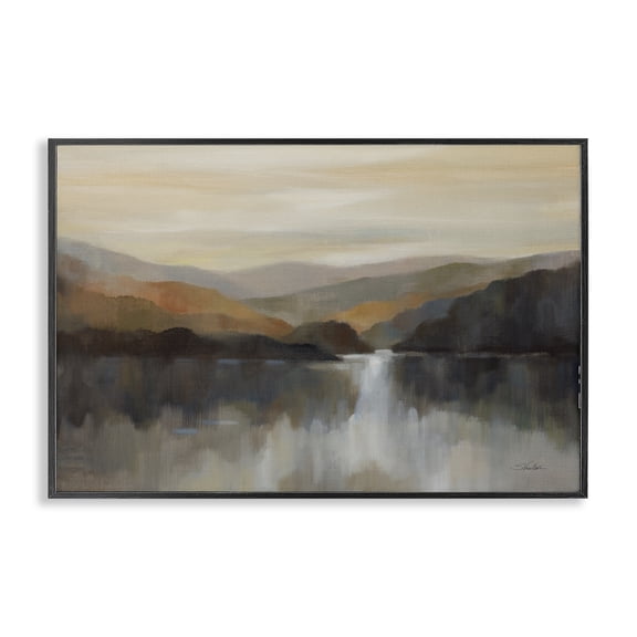 Stupell Industries Autumn Glow Mountain Abstract Black Framed Giclee Art, design by Silvia Vassileva