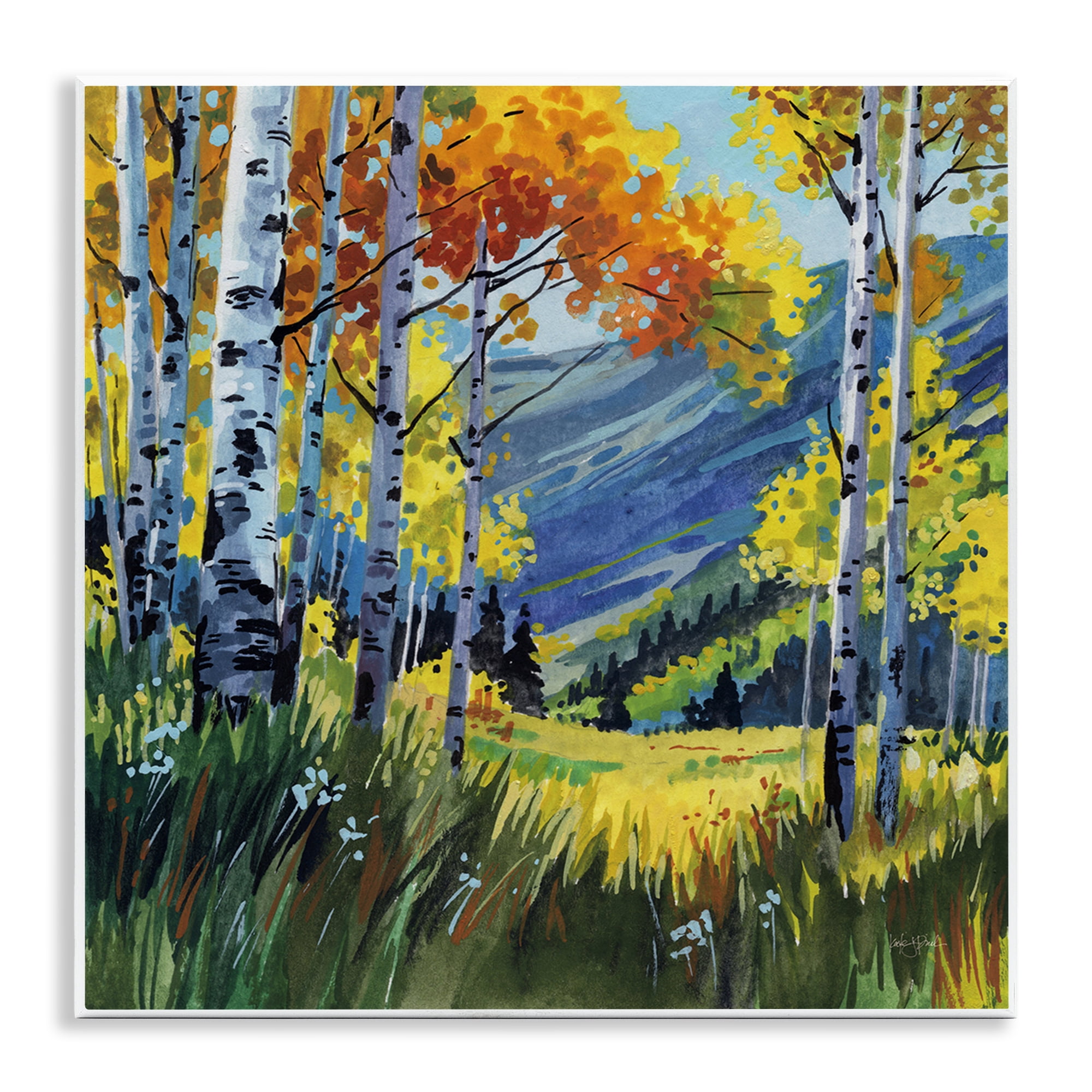Stupell Industries Autumn Golden Birch Grove Wall Plaque Art, design by Kate Jarvik Birch