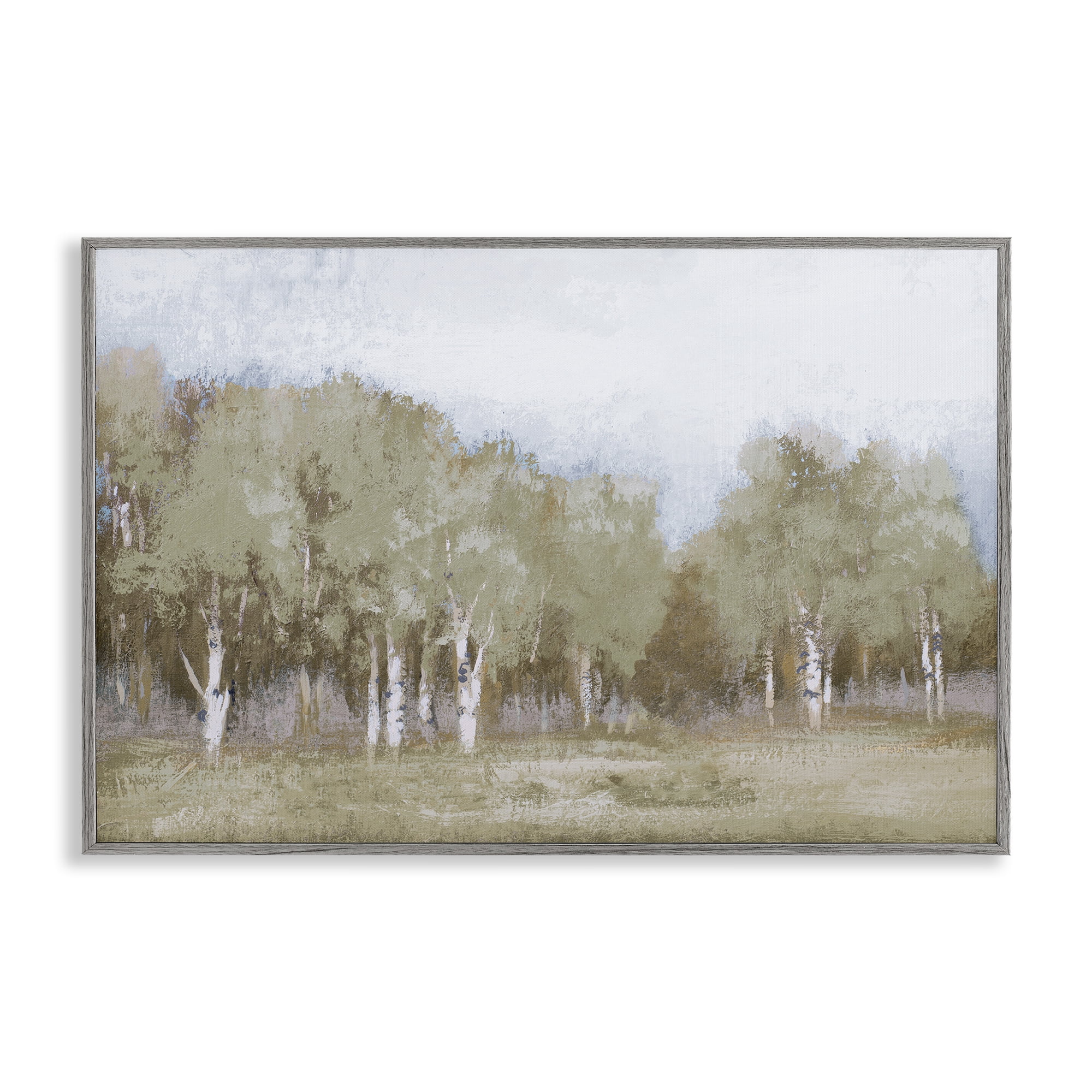 Stupell Industries Autumn Greens Tranquil Trees Gray Framed Giclee Art, design by Michael Marcon