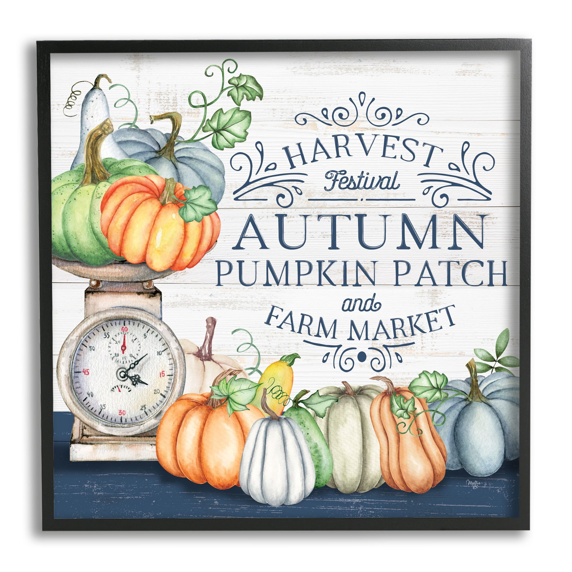 Stupell Industries Autumn Harvest Festival Holiday Painting Black Framed Art Print Wall Art, 12 x 12